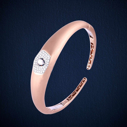 Rose Gold Bangle with Diamonds